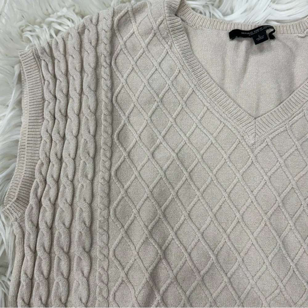 Marc New York Beige V-Neck Sweater Vest - Picture 4 of 6